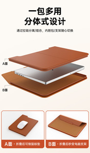 Custom 15.6 Inch <strong>Laptop</strong> Sleeve Waterproof PU Material 14 Inch <strong>Laptop</strong> <strong>Cover</strong> with Stand and Mouse Pad - Product Image 3