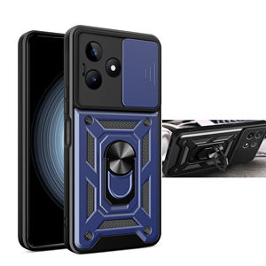 Custodia per Cellulare Antiurto e Impermeabile in PC+TPU per OPPO <span class=keywords><strong>Realme</strong></span> <span class=keywords><strong>C55</strong></span> C53 C51 C35 C31 con Fotocamera Scorrevole e Anello Rotante a 360° - Product Image 1