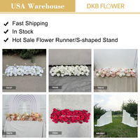 DKB Popular Decoración de Boda, Camino de Mesa con Rosas Artificiales, Centro de Mesa y Camino Floral para el Pasillo