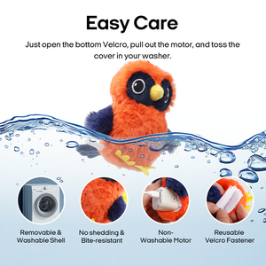 Regalo divertente tipo C che sbattono l'uccello gatto giocattolo che sbatte le ali giocattolo interattivo ricaricabile sul tappeto con cinguettio dell'uccello - Product Image 5