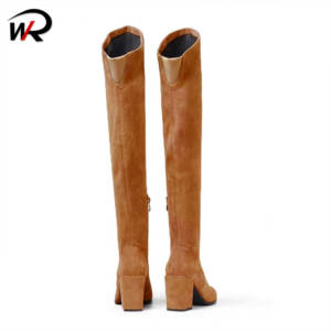 OTM รองเท้าบูทยาวถึงเข่าสำหรับผู้หญิงหนังนิ่มรอบเข่าดีไซน์คลาสสิก - Product Image 3