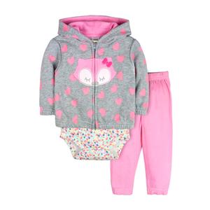 Conjuntos de Ropa Cómoda para Bebé, Estampado de Dibujos Animados, Suave, Manga Larga, Conjunto de Mameluco para Niña con Chaqueta con Capucha - Product Image 5