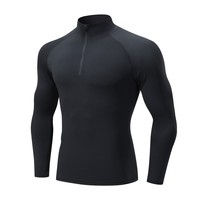 Printemps Automne Hommes Col Haut Sports Fitness Wear Basketball Running Jacket High Elastic Cross-border Half Zipper Long Sleeve