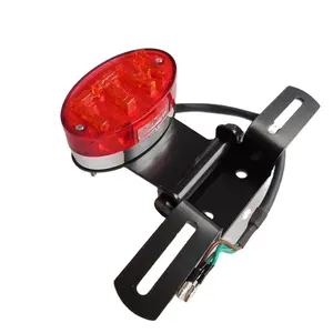 Support de feu arrière personnalisé réglable à 90 degrés, ovales, feu LED, pour motocyclette, plaque d'immatriculation