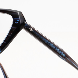 Gafas de Acetato para Miopía <span class=keywords><strong>JMM</strong></span> 87RX para Hombre y Mujer con Montura Delgada, Aro Azul Carey, Estilo Moderno - Product Image 4