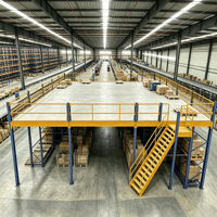 Étagère de mezzanine en acier massif HONGXIN, robuste, sans boulons, en acier laminé à froid, revêtement poudré, résistant à la corrosion, réglable, 2-3 niveaux