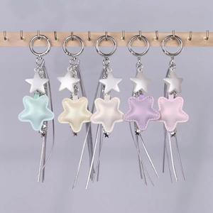 Trendy Silver Heart <b>Keychain</b> <b>Personalized</b> PU Leather Tassel Pearl Bag Charm Cute Hanging Decor for Purse/Wallet/Backpack - Product Image 1