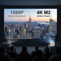 Nouveauté 2026 : Mini projecteur DLP de poche intelligent M2 Android 13.0, vidéo 4K, batterie rechargeable intégrée, sans fil