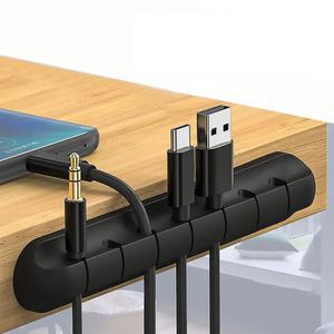 Support de câble en silicone X919 pour bureau, clips pour écouteurs, gestion des câbles, enrouleur USB, organisateur de câbles en silicone pour bureau - Product Image 2