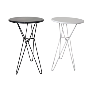 Mesa de Bar Redonda Blanca Moderna con Estructura Metálica Industrial Resistente para Cafeterías, Eventos y Locales de Hostelería - Product Image 5