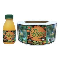 Etiqueta Adhesiva Personalizada para Envases de Bebidas, Etiquetas para Botellas de Jugo de 12 oz, Botella de Jugo de Plástico con Etiqueta Transparente de 32 oz