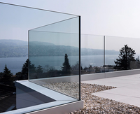 Pour Superhouse balustrade en verre sans cadre en alliage d'aluminium U Channel porte et fenêtre en verre trempé pour balcon