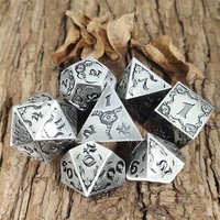Nouvelle tendance : Ensemble de dés polyédriques D&D en métal et plastique acrylique, style antique Cthulhu RPG, avec 7 couleurs et gobelet à dés 7 pièces