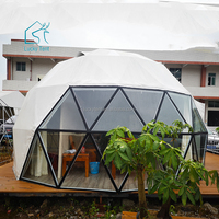 Yourte maison tente de glamping étanche hôtel de luxe tente dôme géodésique extérieure avec grande fenêtre en verre transparent