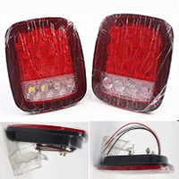 Feux de stop, de clignotants, de recul, de freinage, de délimitation et de marquage à 16 LED rouges/blancs compatibles avec Jeep YJ JK CJ, camion à benne basculante, sentier
