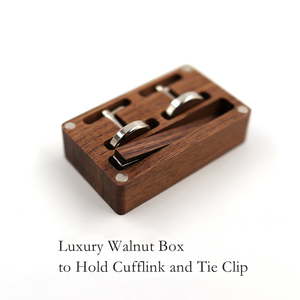 Logo personalizzato inciso di lusso noce contenitore regalo da viaggio imballaggio in legno cravatta Clip <span class=keywords><strong>porta</strong></span> <span class=keywords><strong>gemelli</strong></span> - Product Image 2