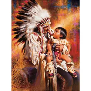 Aboriginal People Baby DIY Diamond Painting 5D Full Drill Living Room Decor Diamond Painting Kit Cross Stitch Craft