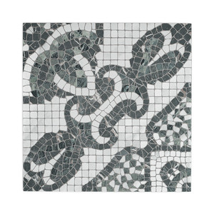 Carrelage décoratif mural en mosaïque Versailles Deco, 12x12 pouces, motif noir et blanc, pour salle de bain et cuisine - Product Image 4