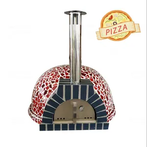 متجر مقطورة متعددة الوقود والتي يمكن استخدامه لتحضير البيتزا على شكل قبة مزود بفرن وقوالب شواية على طاولة مع فرن بيتزا مستعمل للبيع