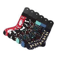 Chaussettes en coton à motifs variés, hauteur moyenne, amusantes et créatives, pour filles, collection Printemps-Automne, confortables, personnalisables, vente en gros, meilleures ventes