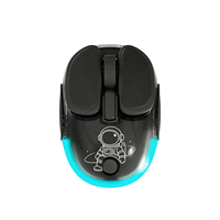 Souris sans fil magnétique silencieuse portable LED transparente BT 2,4 GHz USB pour ordinateur portable, tablette, PC, ordinateur portable avec batterie