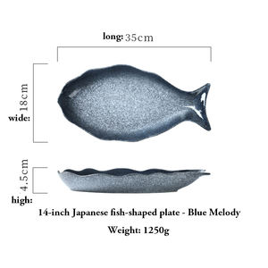 Grand disque de poisson en céramique créatif Assiette cuite à <span class=keywords><strong>la</strong></span> vapeur écologique avec chili haché Nouveau plat spécial pour <span class=keywords><strong>la</strong></span> tête de poisson - Product Image 6