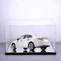Boîte de présentation en acrylique intégrée boîte de rangement pour modèle de voiture de parking avec ornements de collection de lumière