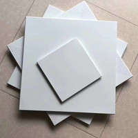 Plaques de plafond suspendu intérieures en alliage d'aluminium blanc 600x600mm, ignifuges, insonorisées, étanches, revêtement en poudre pour usage commercial