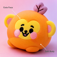 Jouets Squishy Doux et Moelleux en Forme d'Animaux, 4 Pièces, Visages Mignons, Base Tissée, Corps Rond, pour Bureau, Jouets Apaisants
