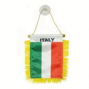 Custom Logo Italy Pennant Flag Digital Printed Polyester and <b>Plastic</b> for Car Rearview <b>Mirror</b> and Home Decoration - Product Image 1