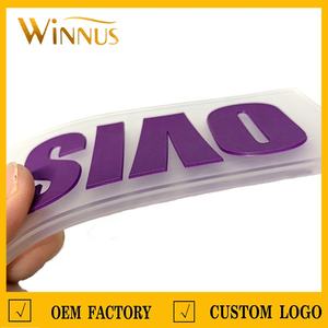 맞춤형 가방 의류 의류 바느질 3d 양각 로고 이름 투명 부드러운 PVC 라벨 의류 고무 배지 패치 - Product Image 5