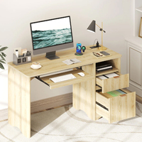JIAMEIJIA Bureau d'ordinateur en bois beige de style européen moderne, personnalisé, en gros, avec 2 tiroirs et rangement intégré pour la vente en ligne
