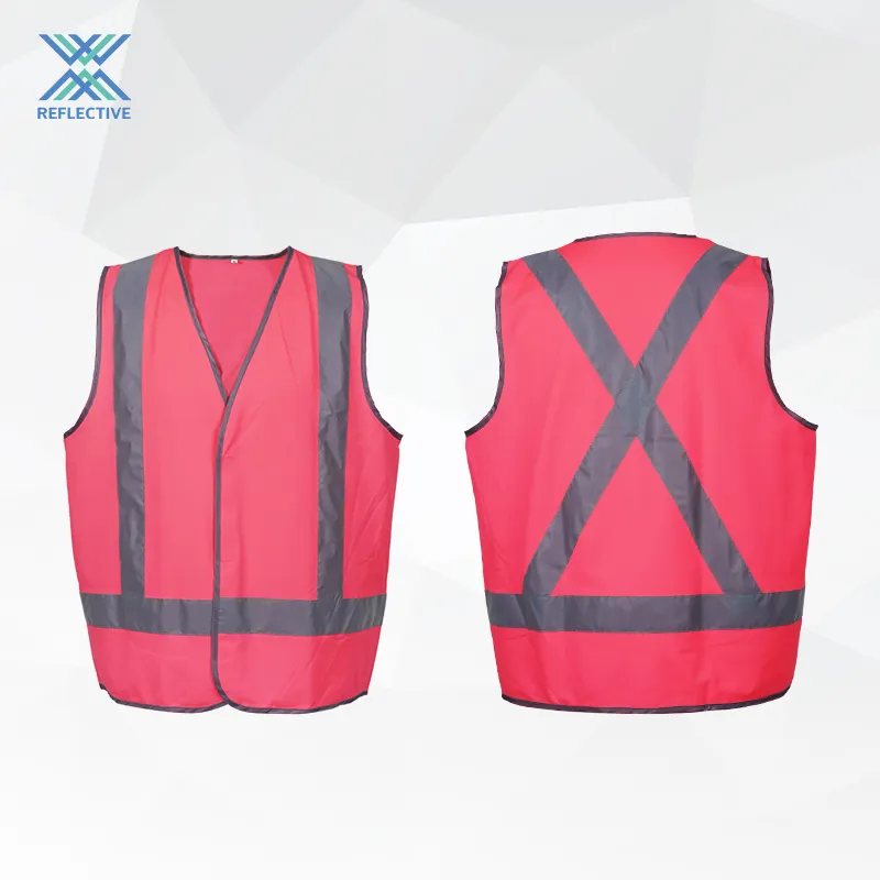 LX 사용자 정의 안전 조끼 여성 높은 Vis 핑크 반사 안전 보안 조끼