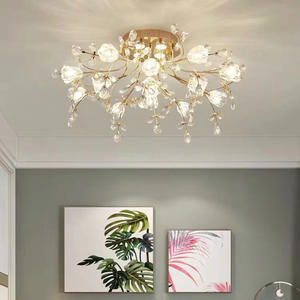 PM Französische Kreative Schlafzimmer Blumen Luxus Kristall Deckenleuchte Wohnzimmer Moderne Restaurant Dekorative Hochzeits Deckenlampe - Product Image 3