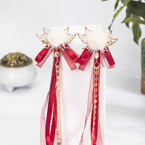 Clearance sale of Hanfu (traditional Chinese clothing) with pom-poms, children's hair <b>clips</b>, tassels, <b>bows</b>, ribbons, and long - Product Image 3