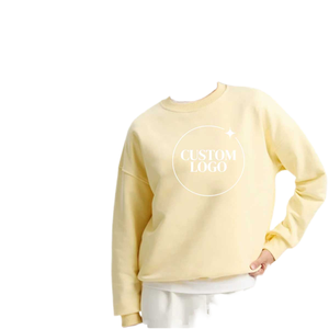 Sudadera de Algodón para Mujer, Cuello Redondo, Manga Larga, Impresión de Logotipo Personalizado, Estilo Casual Otoñal, Largo Regular, Tejido Transpirable - Product Image 1