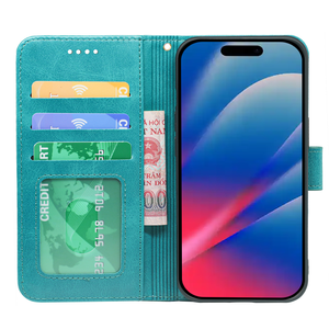 Custodia a Portafoglio in Pelle per <span class=keywords><strong>iPhone</strong></span> 18 17 Pro Max 17e 16e 15 14 13 Mini con Porta Biglietti da Visita e Funzione Stand - Product Image 2