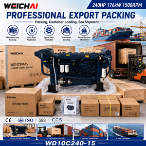 Moteur diesel marin SCDC authentique Weichai WD10C240-15 240HP 176kW IMO II pour fabricant de bateaux de pêche - Product Image 3