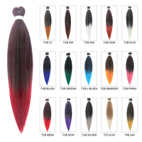 Offres Flash 3x Cheveux de Tressage Pré-Étirés Ez Extensions Africaines Mise en Forme à l'Eau Chaude Ombré Tresse Facile Cheveux Synthétiques Pré-Étirés