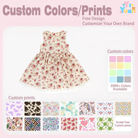 Gaun Pesta Vintage Motif Bunga untuk Anak Perempuan, Tanpa Lengan, Rok A-Line dengan Renda, Cocok untuk Liburan Musim Panas, Pakaian Kasual Sehari-hari, dan Pernikahan
