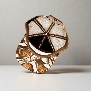 Custom Design Leather Patch Embroidery Logo 7 Panel <strong>Hats</strong> Flat Brim Mesh Trucker <strong>Hat</strong> Digital Printing Animal Camo Snapback Caps - Product Image 5