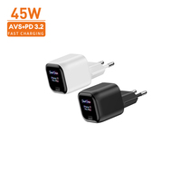 Chargeur rapide Vina avec prise UK, 1 port USB-C avec écran TFT, charge rapide GaN 45W PD 3.2 avec homologation ROHS pour OnePlus Oppo Vivo