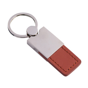 Custom Logo DIY Leather Keychain Simple PU Leather Metal Pendant Car Key Chains Perfect Gift Idea!