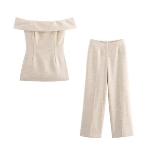 Pb & Za phụ nữ 2024 mùa thu thời trang mới bên khe hở vai Tank Tops cổ điển backless nữ camis Chic Tops - Product Image 6