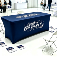 Housse de table personnalisée pour campagne électorale, en spandex extensible, style standard, avec logo imprimé sur mesure