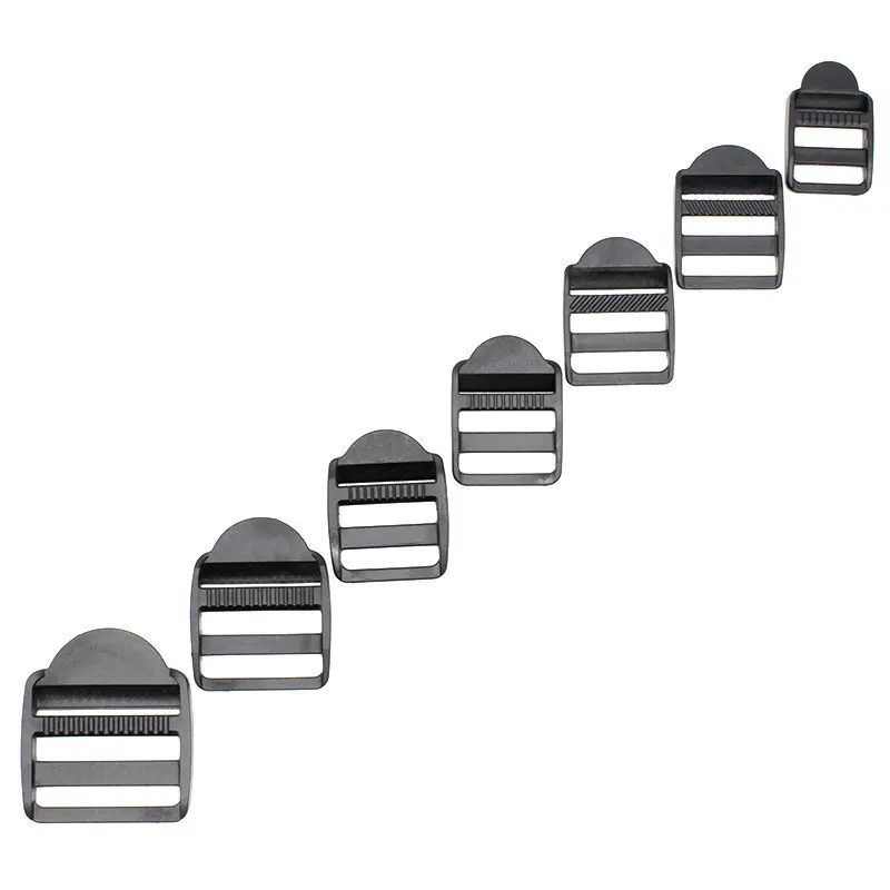 Factory Direct Black Adjustable 25mm Plastic Ladder Lock Buckle Slide Buckle For Backpack Strap