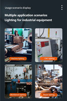 Lampe de travail LED CNC 10W AC 220V avec interrupteur, base magnétique rotative à 360°, portable, IP55, 50cm, pour entrepôt