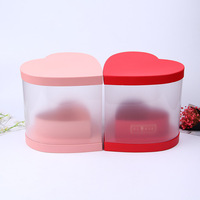 Grande boîte cadeau en PVC transparente en forme de cœur, fleur, étui d'emballage floral, rangement