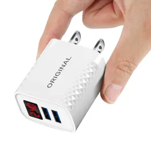 Nhà Máy bán hàng trực tiếp 20W EU/chúng tôi 2A xách tay cổng kép USB điện thoại sạc nhanh LED hiển thị kỹ thuật số sạc Adapter - Product Image 3