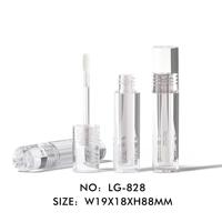 Tube de gloss à lèvres transparent triangulaire arrondi, vide, pour emballage cosmétique